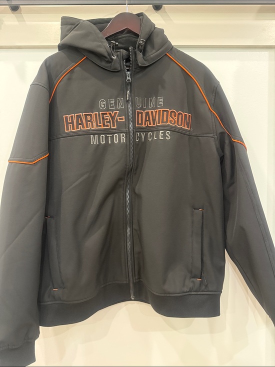 Harley-Davidson Other - Harley-Davidson Black Hooded Jacket with Orange Trim